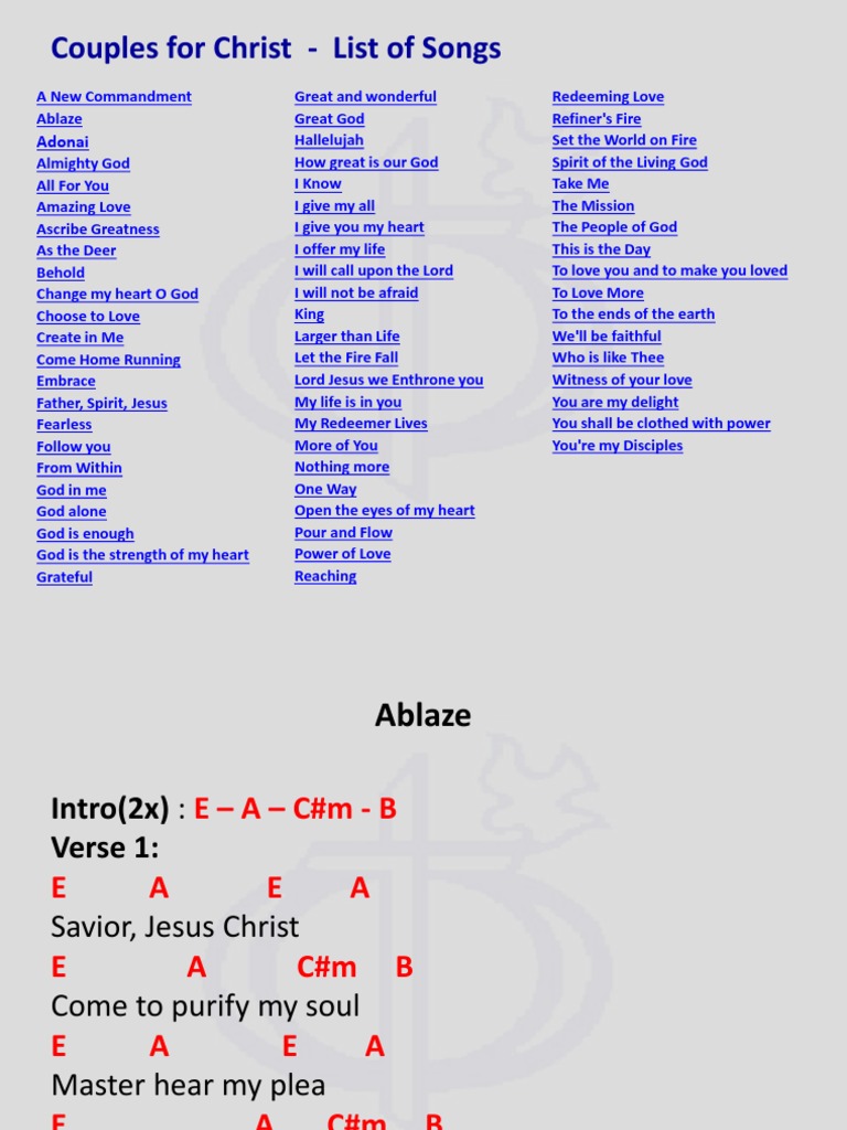 Cfc Songs Song Structure God In Christianity