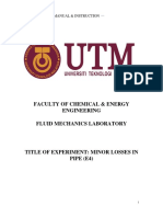 E4 Lab Sheet Minor Losses in Pipe