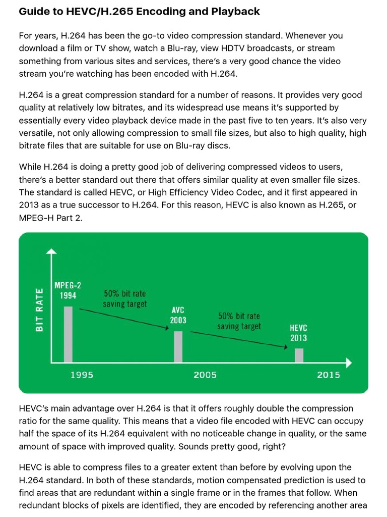 HEVC Encoding: A New Era in Video Compression | PDF | H.264/Mpeg 4 Avc ...