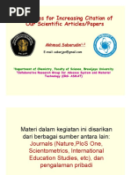 Strategies For Increasing Citation of Our Scientific Articles/Papers