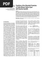 Prediction of the Ultraviolet Protection of Cotton Woven Fabrics Dyed With Reactive Dystuffs