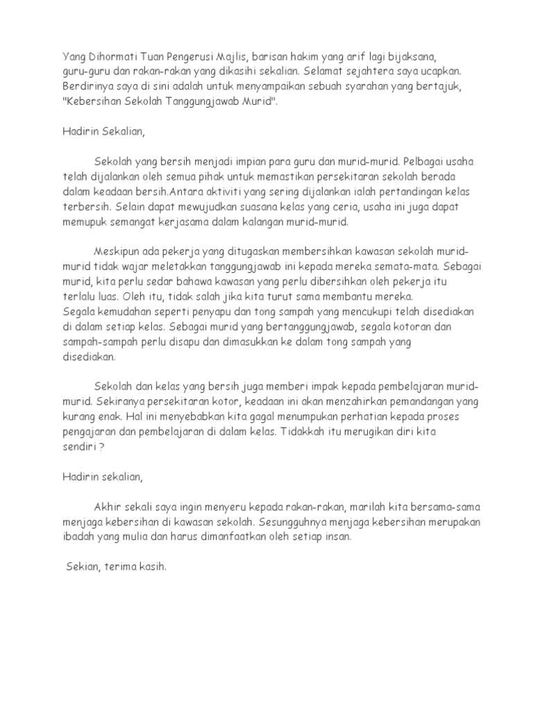 Kebersihan Tanggungjawab Bersama Pdf