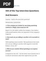 500 of The Top Interview Questions and Answers - CEO Lifestyle PDF