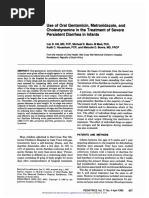 Use of Oral Gentamicin, Metronidazole, and Cholestyramine in The Treatment of Severe Persistent Diarrhea in Infants