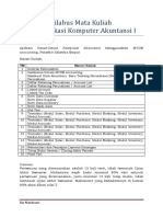 Silabus Lab. Aplikasi Komputer Akuntansi I