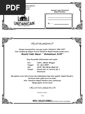 Contoh Undangan Peringatan Maulid Nabi Muhammad Saw1doc