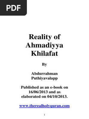 Ahmadiyya Reality Of Khilafat Prophets And Messengers In Islam Caliphate