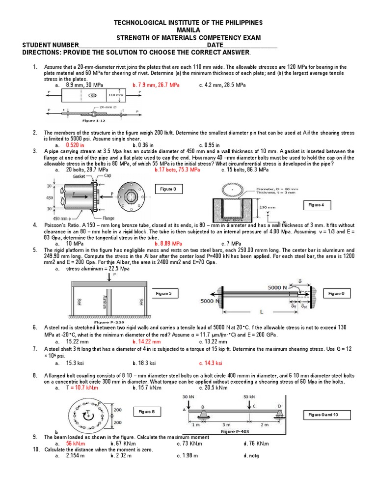 Strength of Materials | PDF | Stress (Mechanics) | Screw
