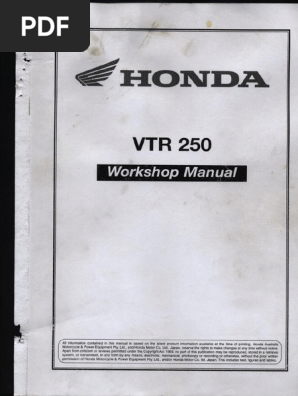 HONDA VTR250 サービスマニュアル Honda VTR250 Service Manual | PDF