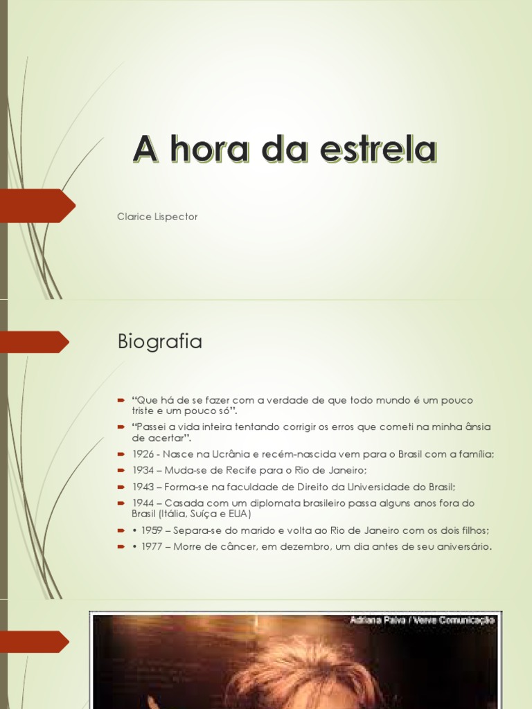 Clarice Lispector: A Hora da Estrela | PDF | Ficção Geral