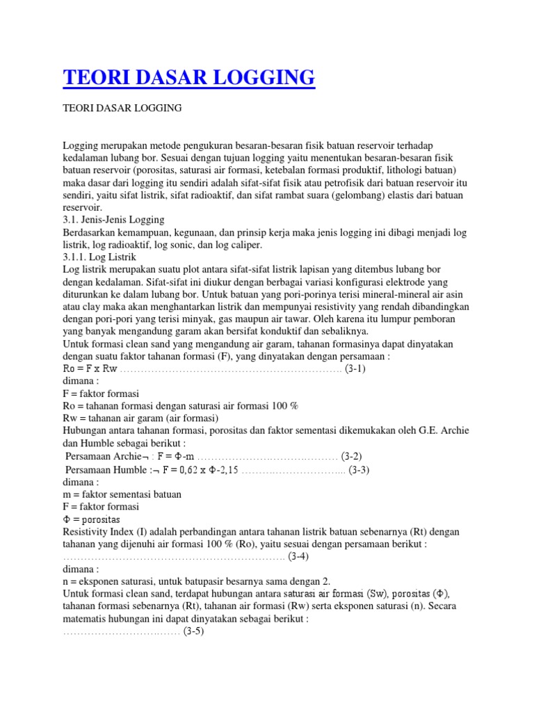 Logging dan Analisis Resistivitas Batuan | PDF