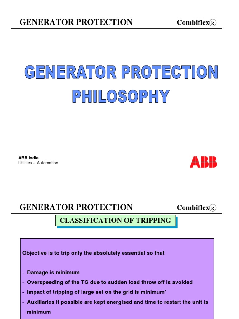 Generator Protection System Overview | PDF | Transformer | Relay