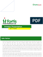 Investor Presentation Investor Presentation: Fortis Healthcare Ltd. Fortis Healthcare LTD