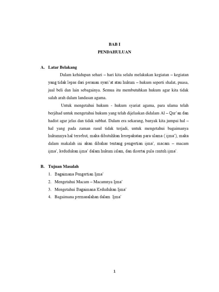 Makalah Ijma Pengertian Dan Macam Docx
