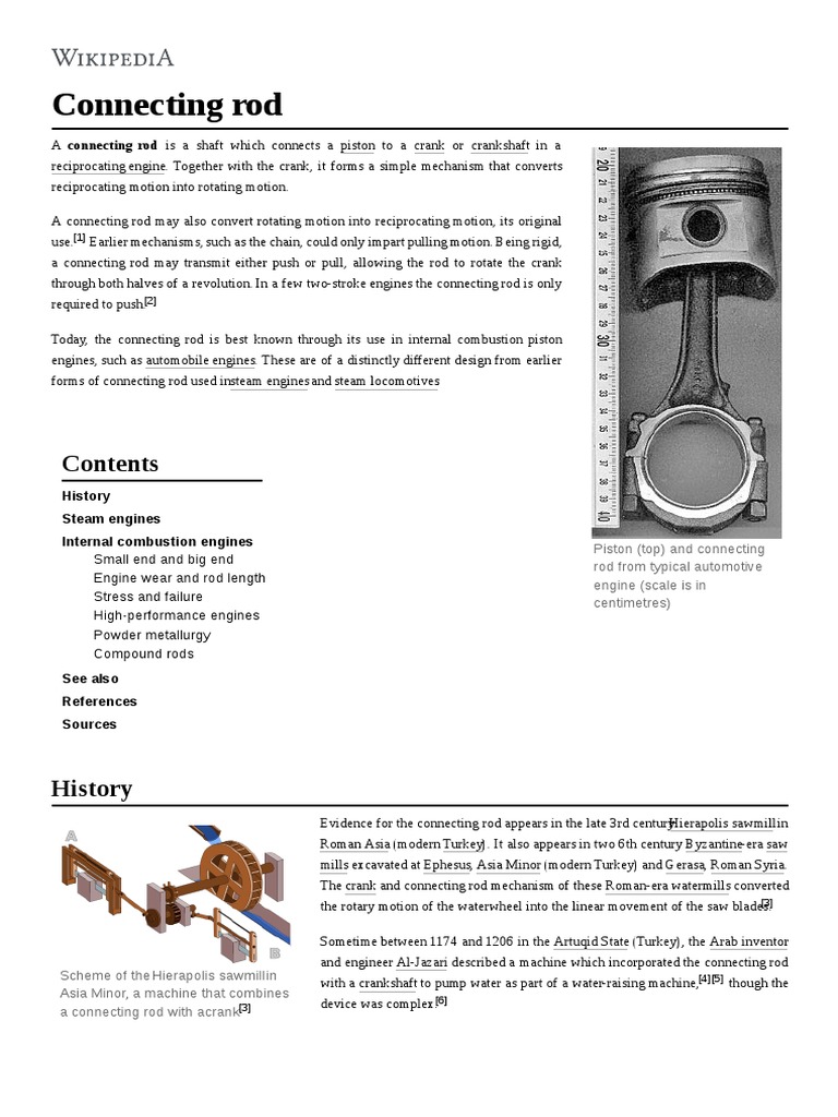 Connecting Rod PDF Internal Combustion Engine Piston