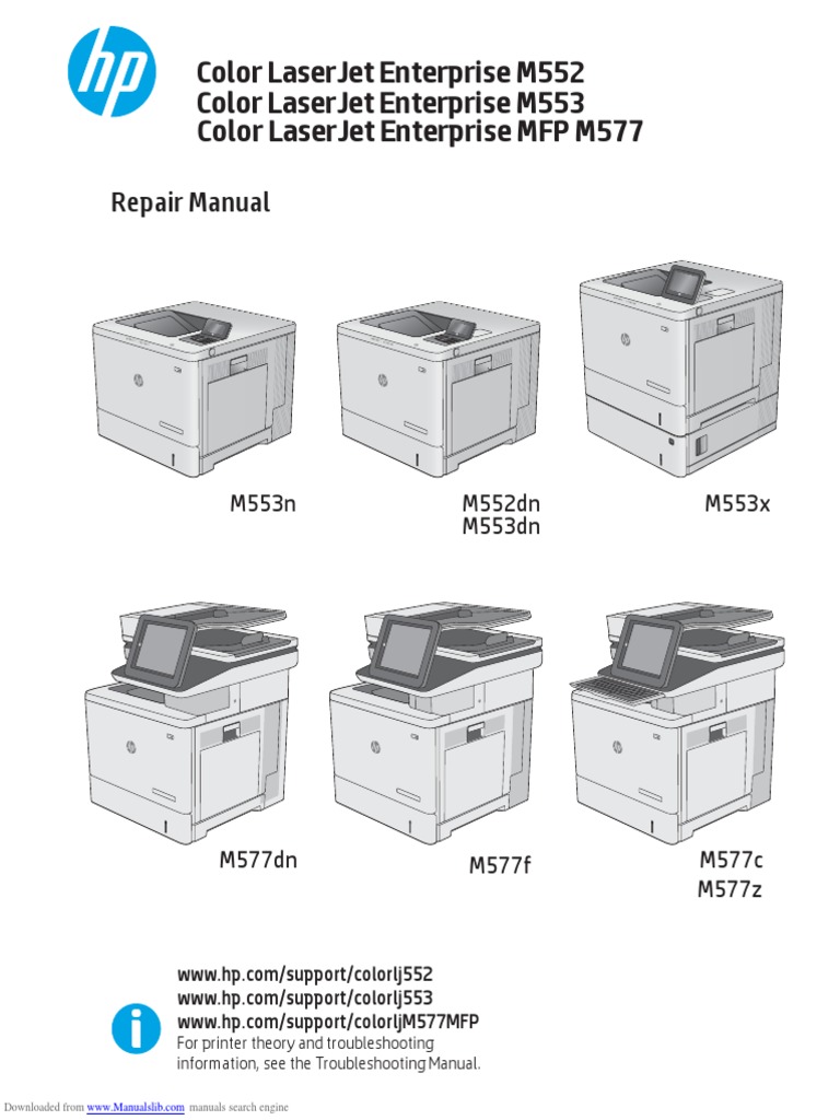HP Color Laserjet Enterprise m553 Repair Manual | PDF | Image