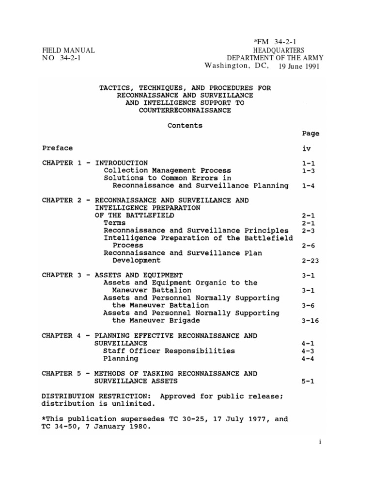 fm34 2 1 PDF | PDF | Reconnaissance | Military Intelligence