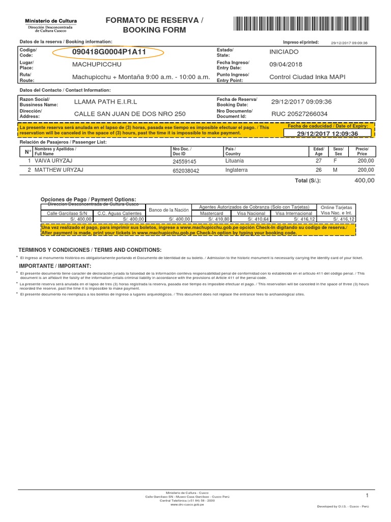 Imprimir Reserva | PDF | Documentos oficiales | Documento
