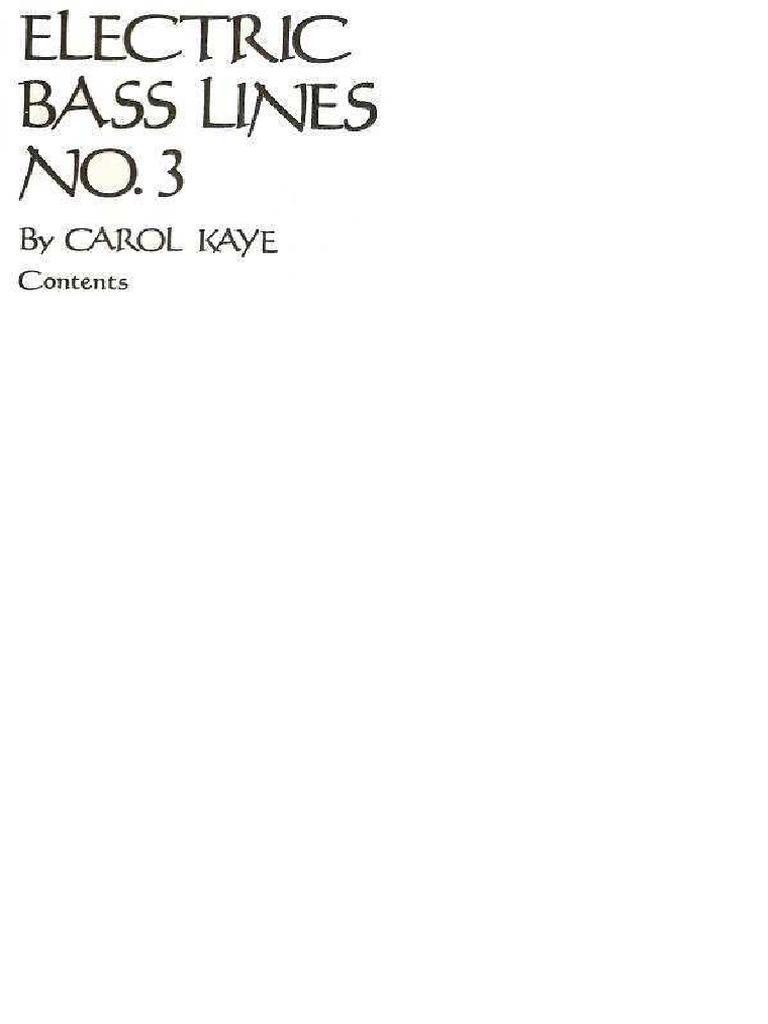 Carol Kaye Electric Bass Lines No.3 PDF