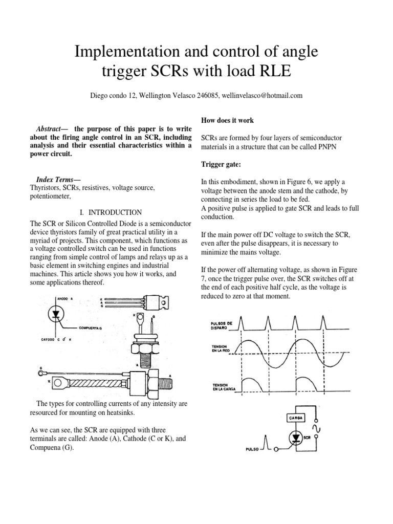 Firing Angle Control in SCRs | PDF | Components | Power Electronics
