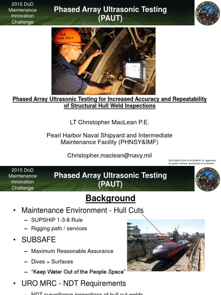 DoD PAUT Innovation for Structural Hull Weld Inspections | PDF