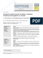 2010 Aumento de tamaño muscular secundario a metástasis de adenocarcinoma gástrico no conocido