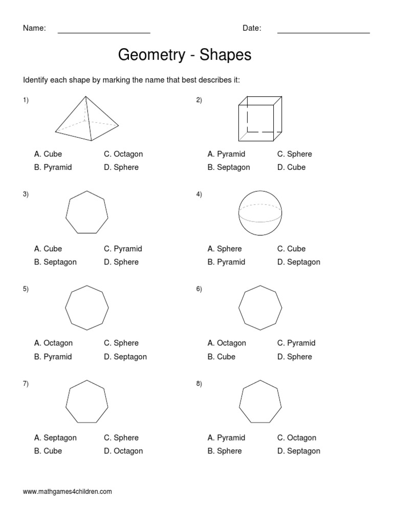 Grade 2 Geometry Shapes Worksheet | PDF | Teaching Methods & Materials ...