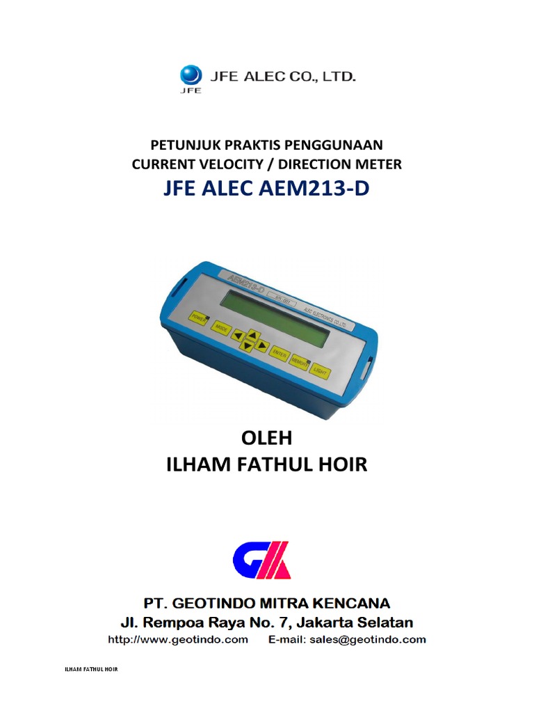Petunjuk Penggunaan Current Meter Jfe Alec/advantech Aem213d | PDF