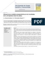 2011 Influencia de Variables Preoperatorias en Los Resultados de La Artroplastia Total de Cadera