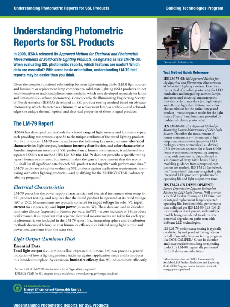 Understanding SSL Photometric Reports | PDF | Lighting | Light Emitting ...