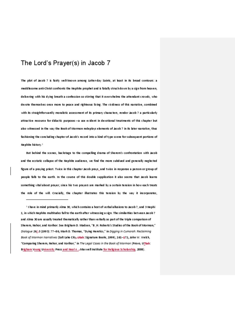 Jacob 7 Article | Download Free PDF | Gospel Of Matthew | Prayer