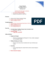 Casey Daniel Class Resume