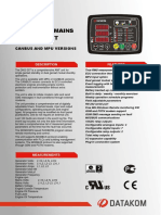 DKG-307 Automatic Mains Failure Unit: Canbus and Mpu Versions