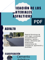 Clasificación de los materiales  asfalticos 