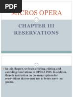 Micros Opera Chapter III Reservation