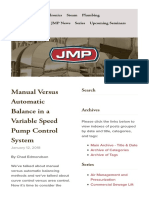 Manual Versus Automatic Balance in a Variable Speed Control System