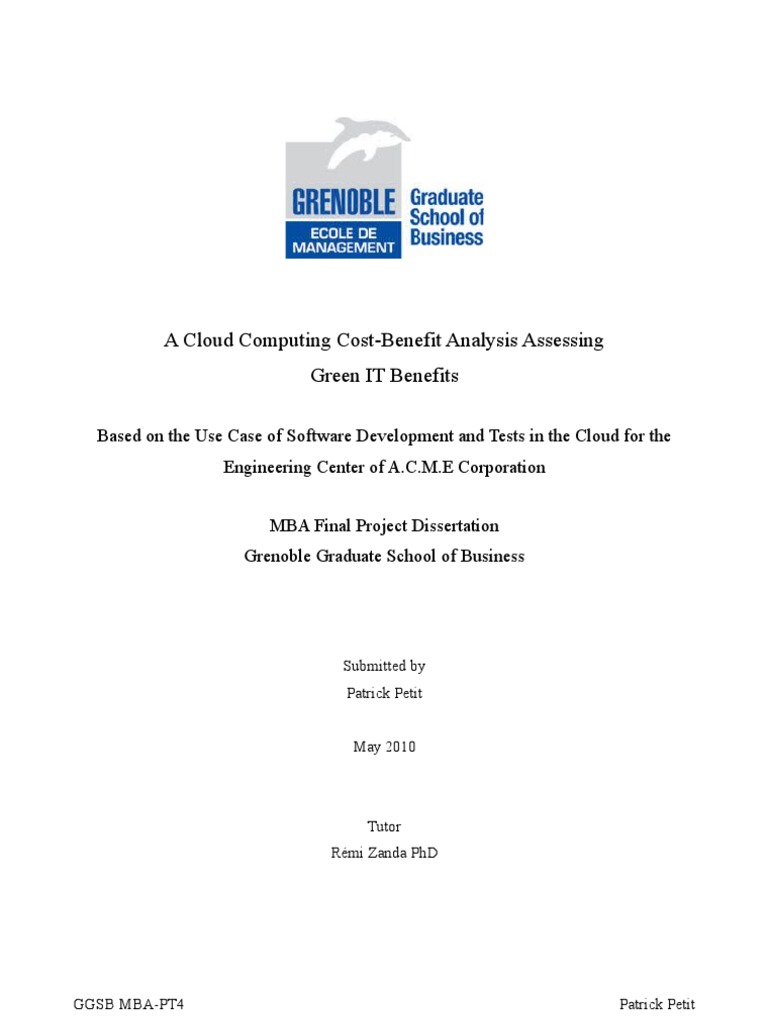 A Cloud Computing Cost-Benefit Analysis Assessing Green IT Benefits ...