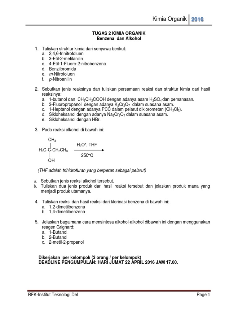 Tugas 2 Kimia Organik | PDF | Metode & Bahan Ajar | Sains & Matematika