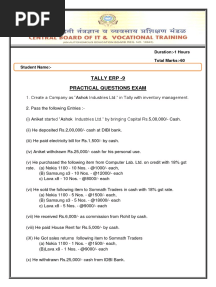 Tally Exam Paper 2018
