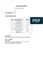 Cost Estimation: Project Progress Report Proposed Title