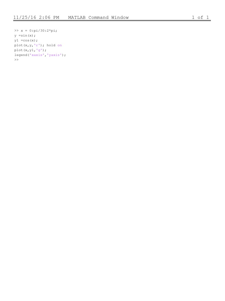 MATLAB Command Window | PDF