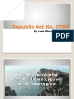 Republic Act No. 7796: by David Mikael Nava Taclino