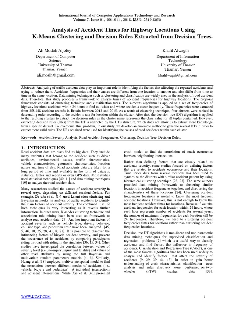 Highway Accident Time Analysis | PDF | Cluster Analysis | Statistical ...