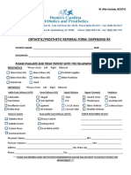 Orthotic/Prosthetic Referral Form: Dispensing RX: Please Evaluate and Treat Patient With The Following Device