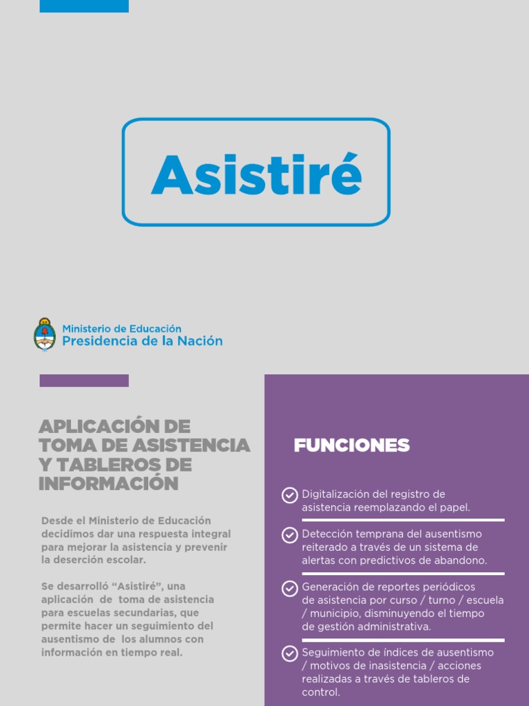 Mejora de Asistencia Escolar con Asistiré | PDF | Tableta | Información