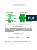 Factor de Empaquetamiento para Una Celda Hexagonal Compacta