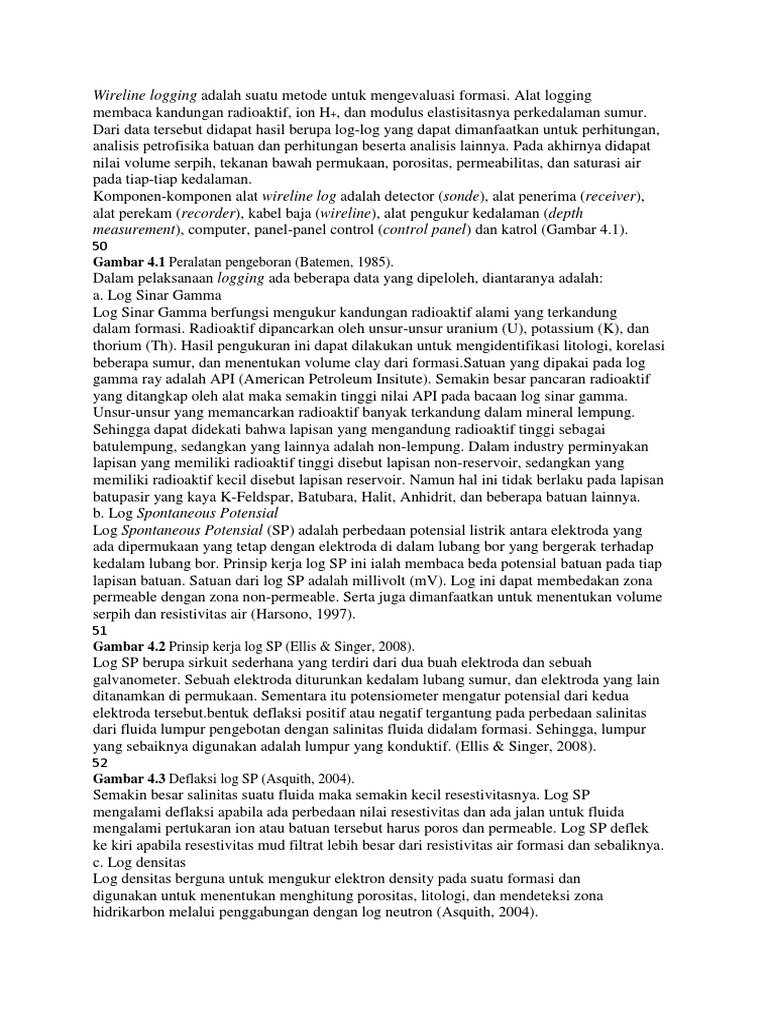 Wireline Logging Adalah Suatu Metode Untuk Mengevaluasi Formasi Alat