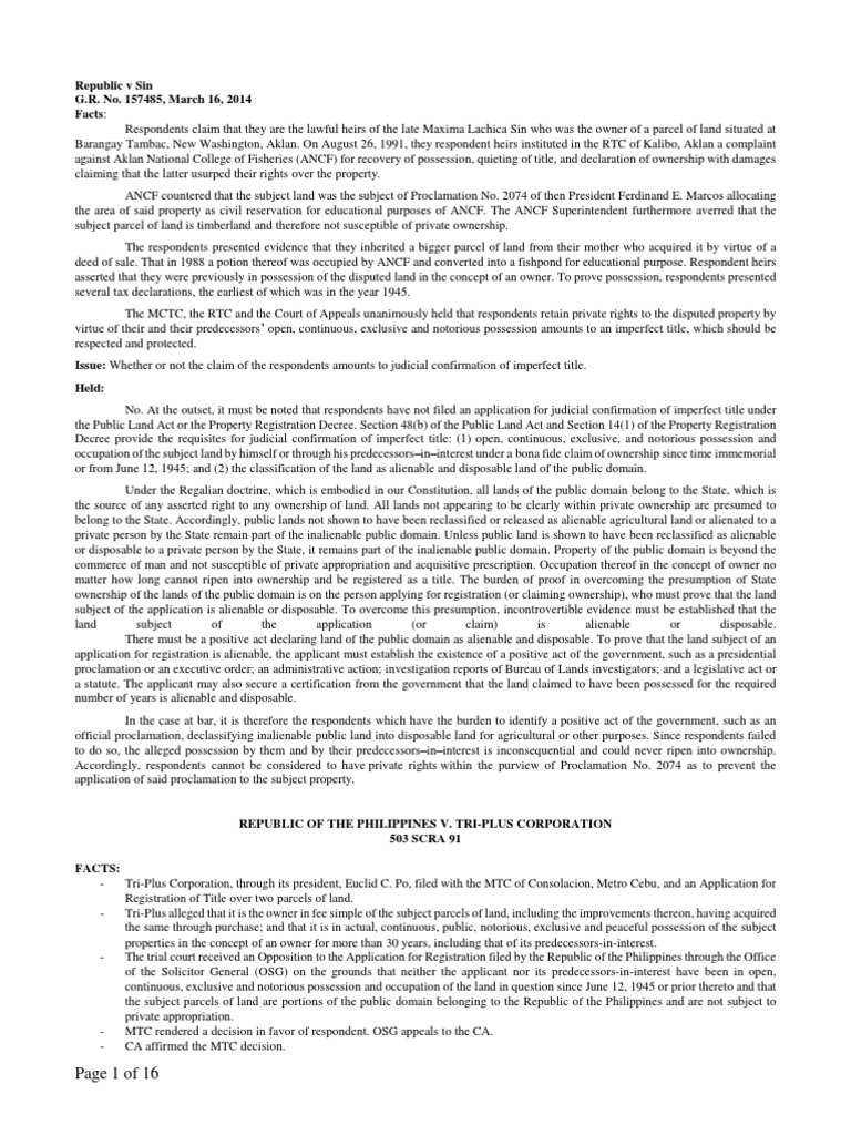 LTD Page 1 PDF Title (Property) Burden Of Proof (Law)