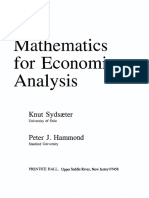 Syd Sae Ter Hammond Mathematics for Economic Analysis