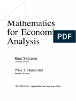 Syd Sae Ter Hammond Mathematics For Economic Analysis